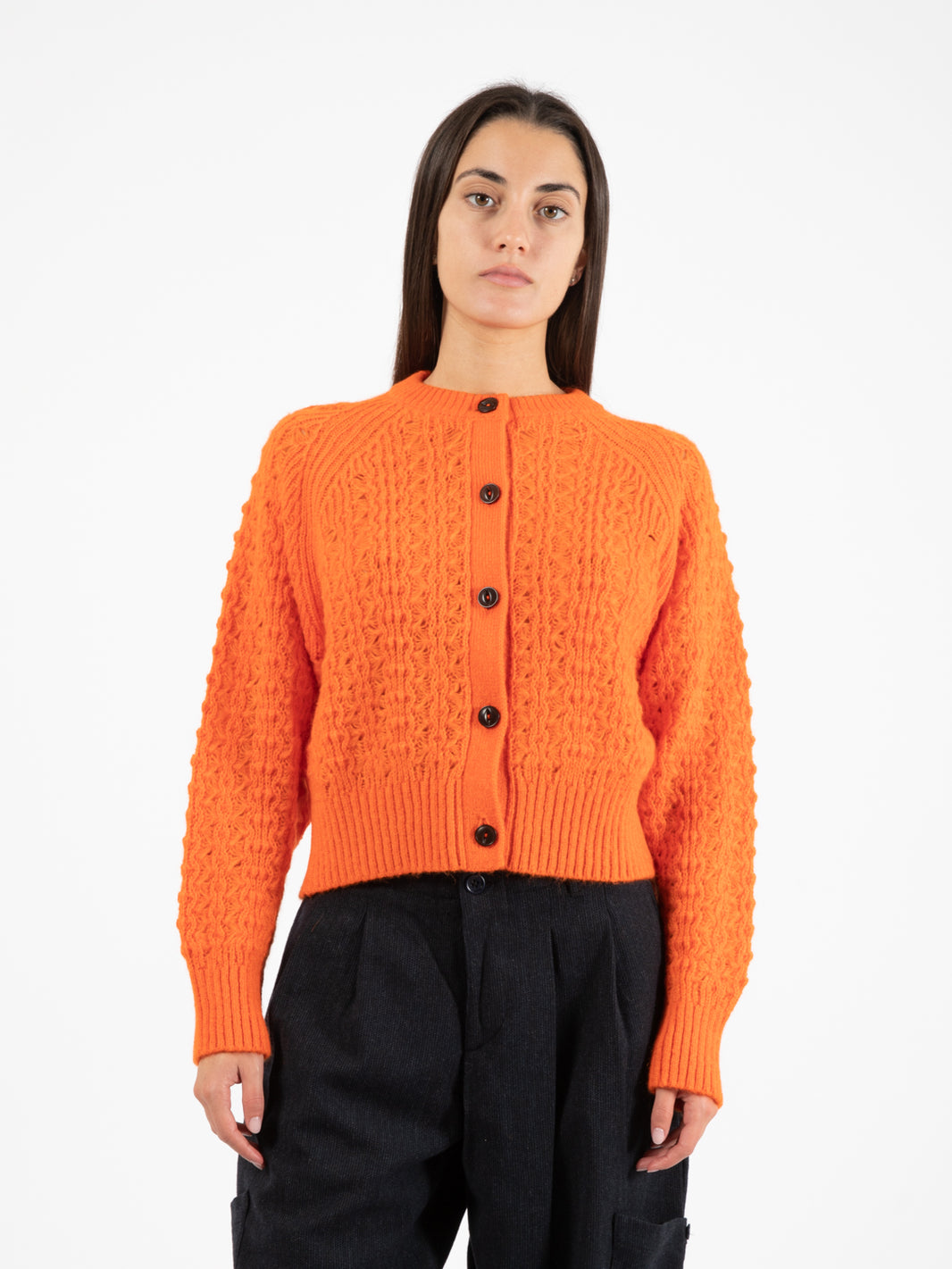 Foxtail Orange Short Cardigan 