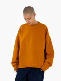 Oversized orange brushed sweatshirt