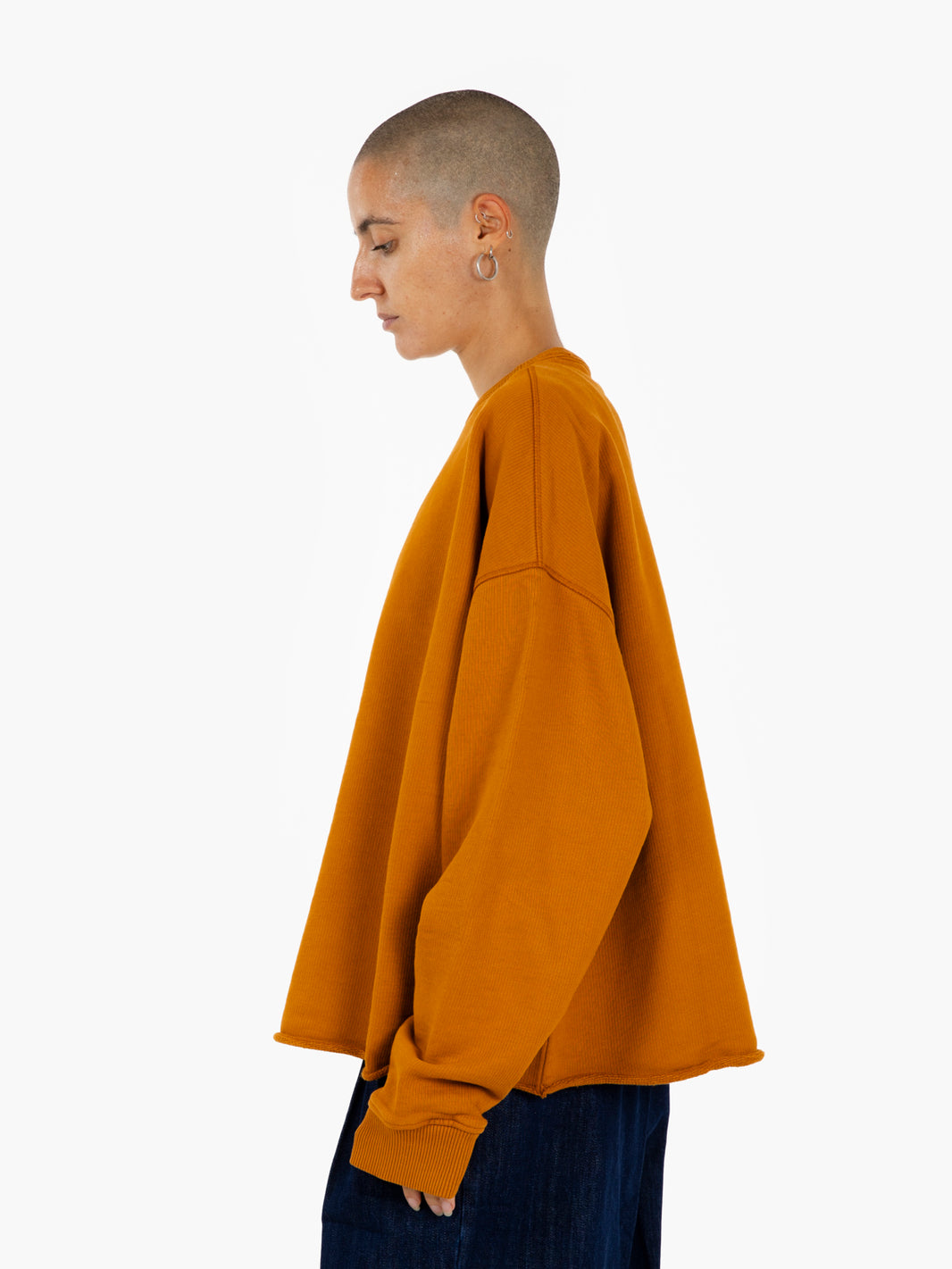 Oversized orange brushed sweatshirt