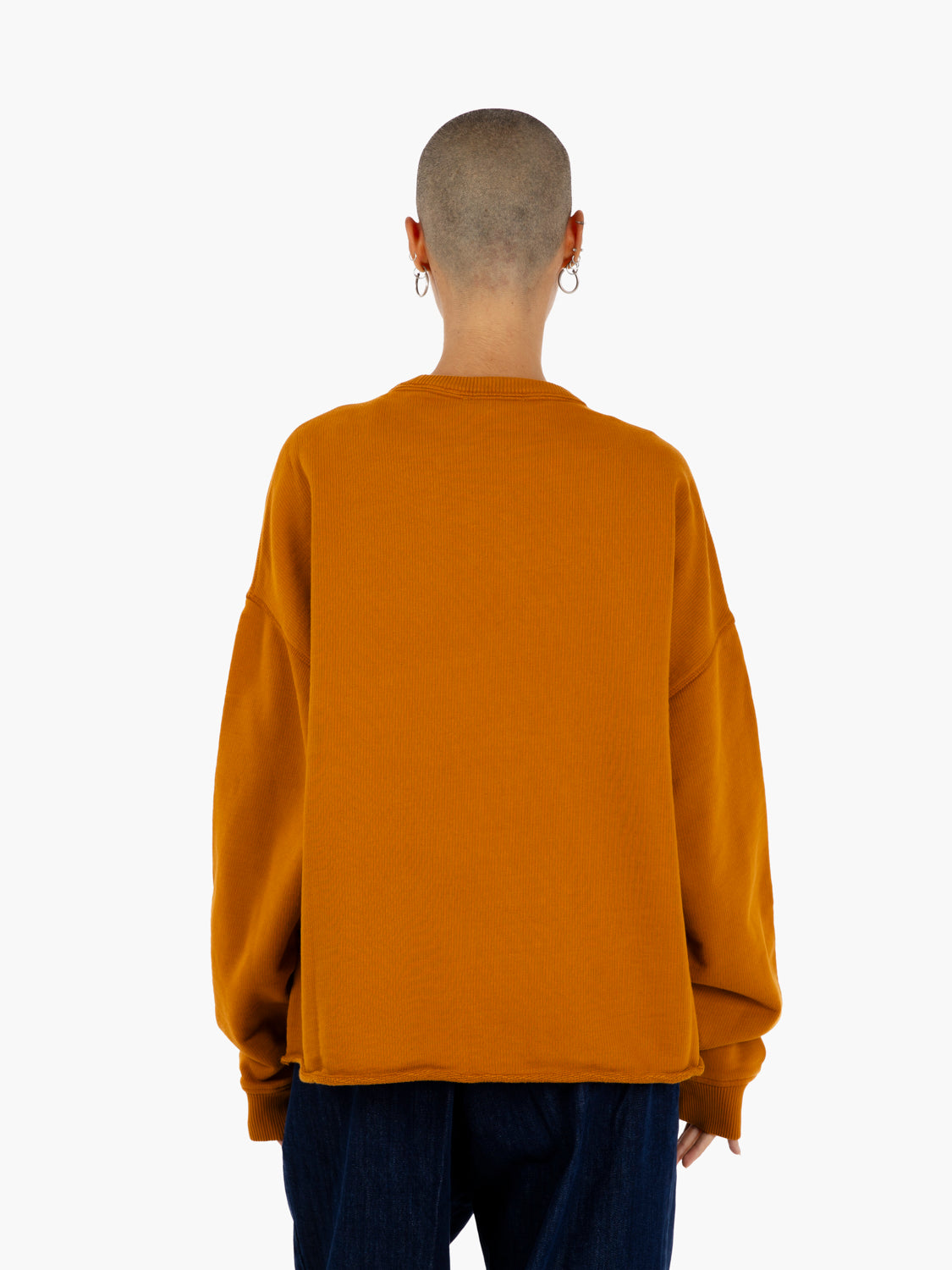 Oversized orange brushed sweatshirt