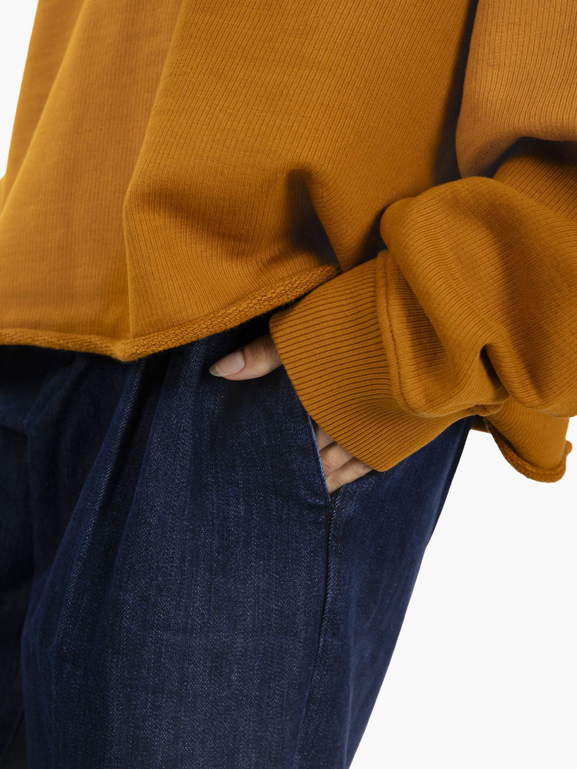 Oversized orange brushed sweatshirt