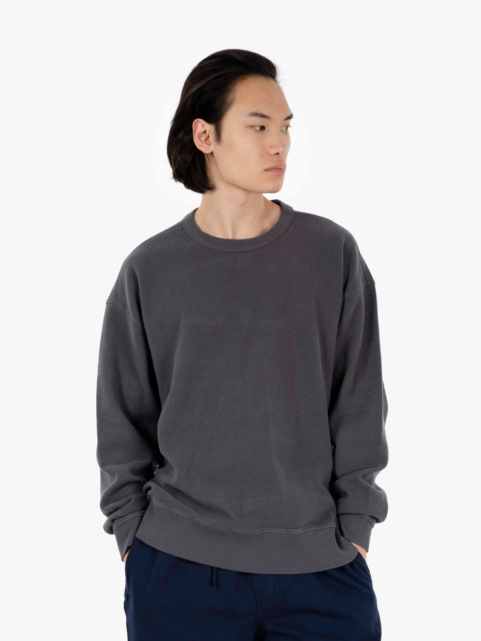 Versatile oversized sweatshirt top grey