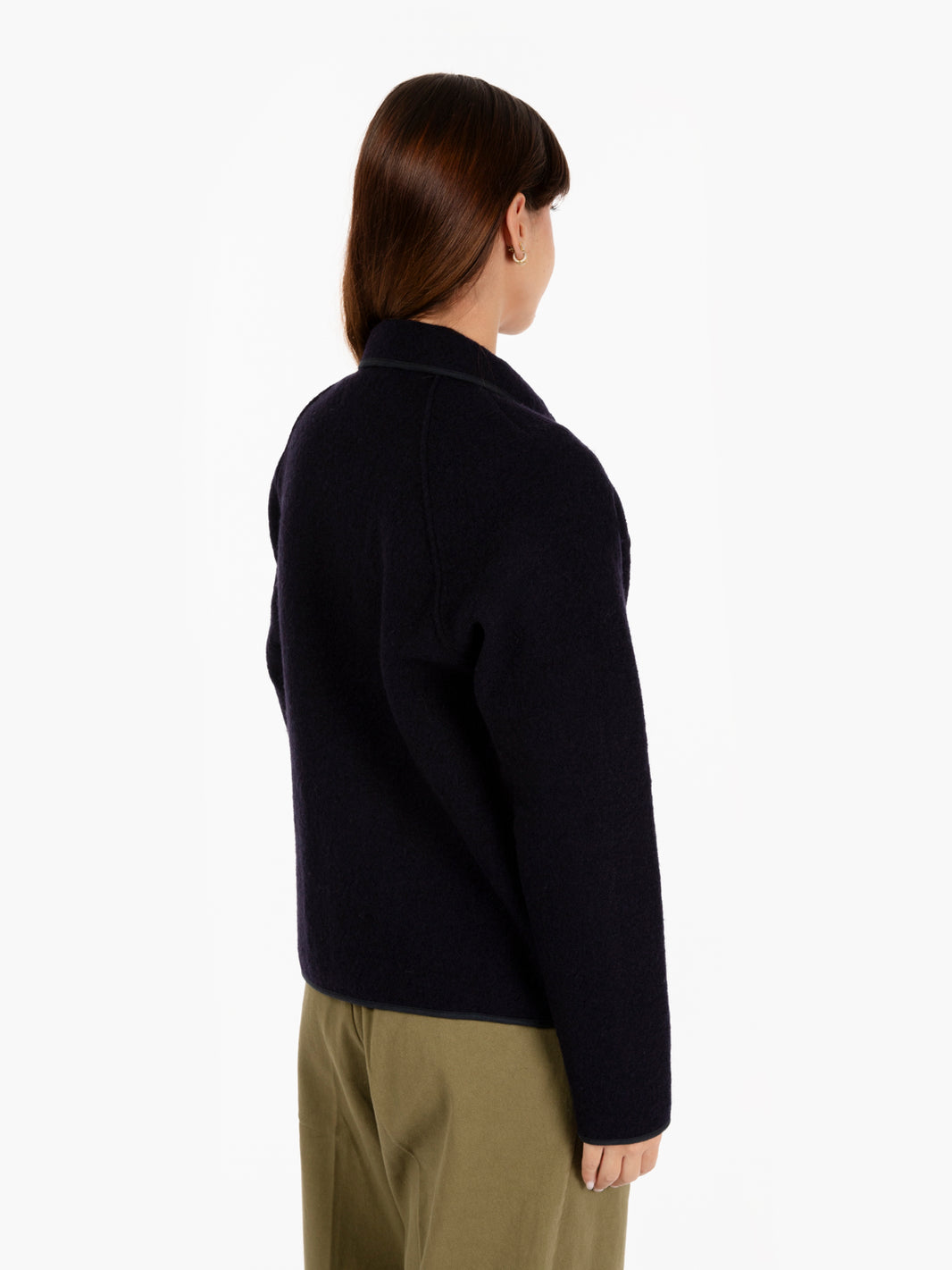 Wool jacket with navy buttons
