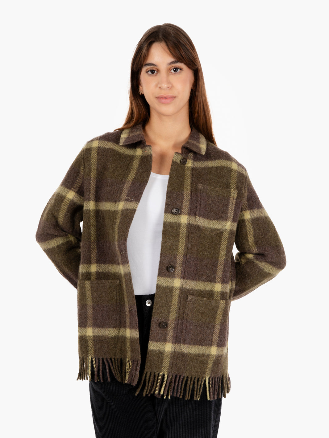 Labor chore jacket in green wool