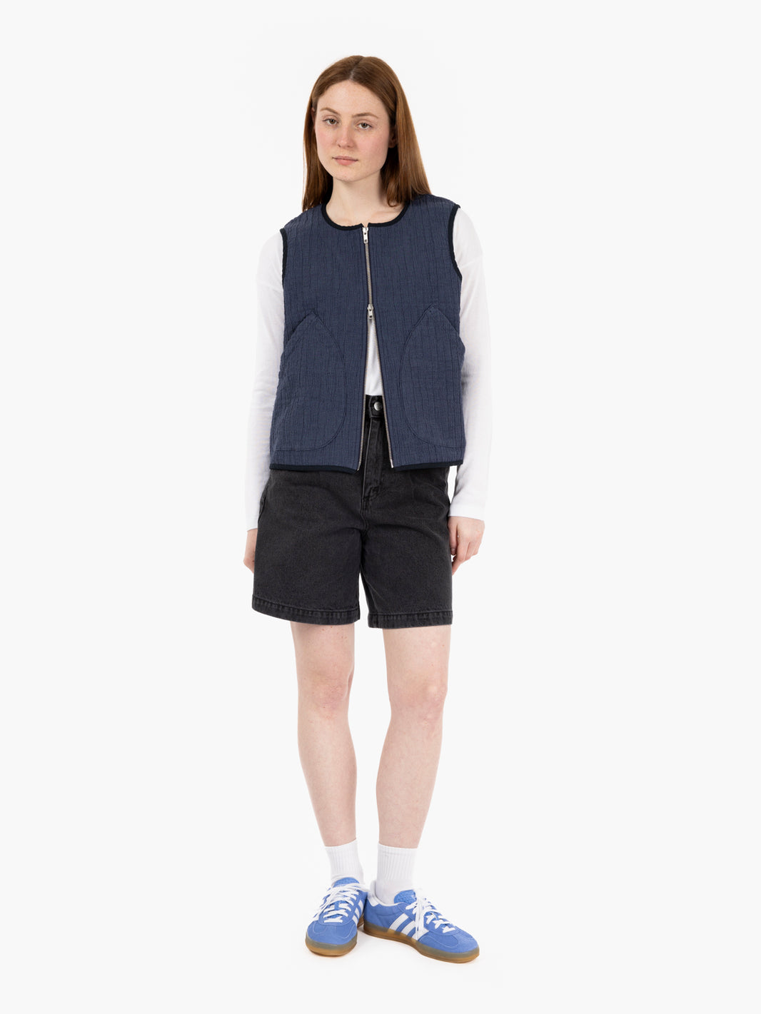 Gilet effetto stropicciato blue