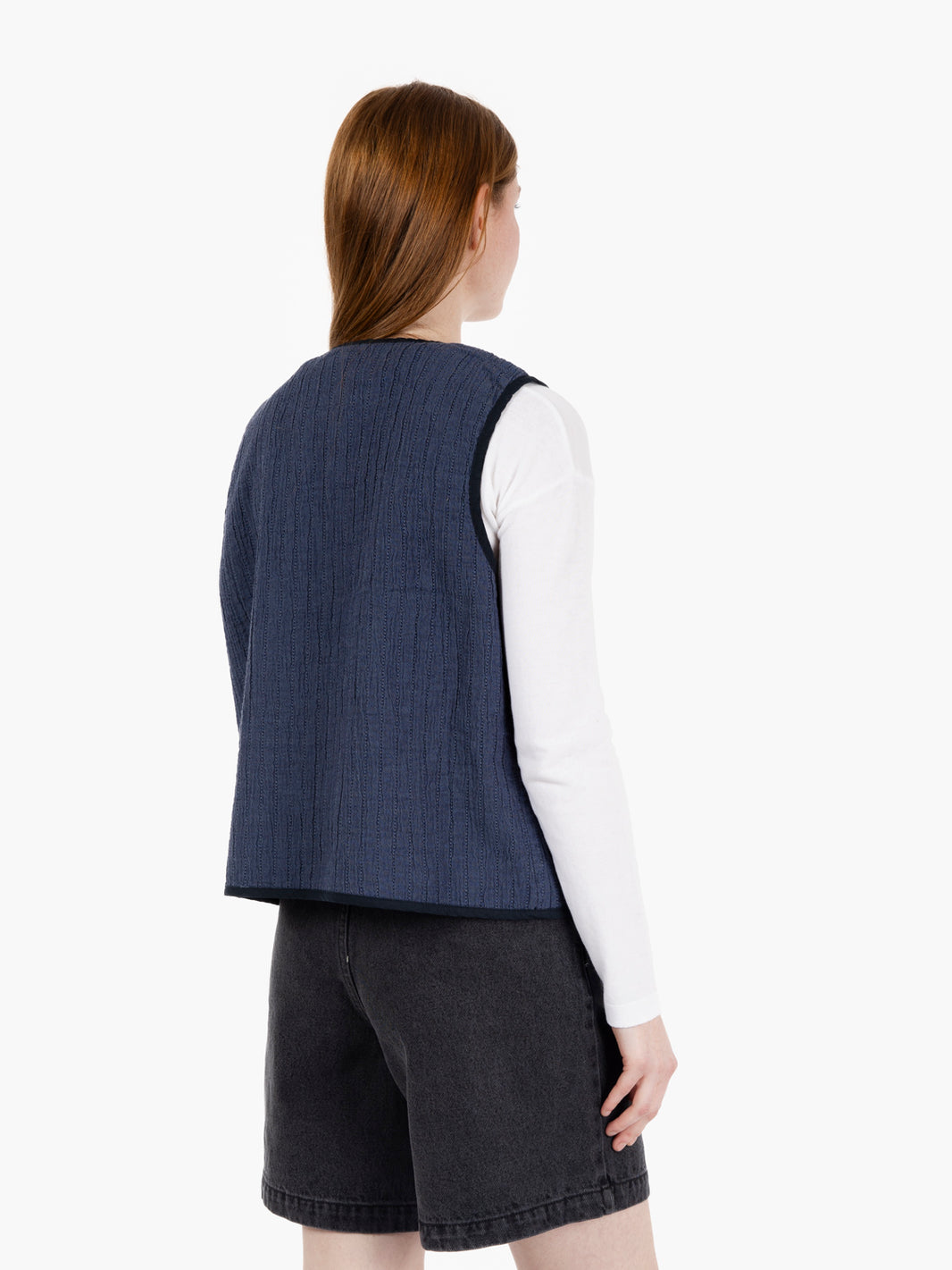 Gilet effetto stropicciato blue