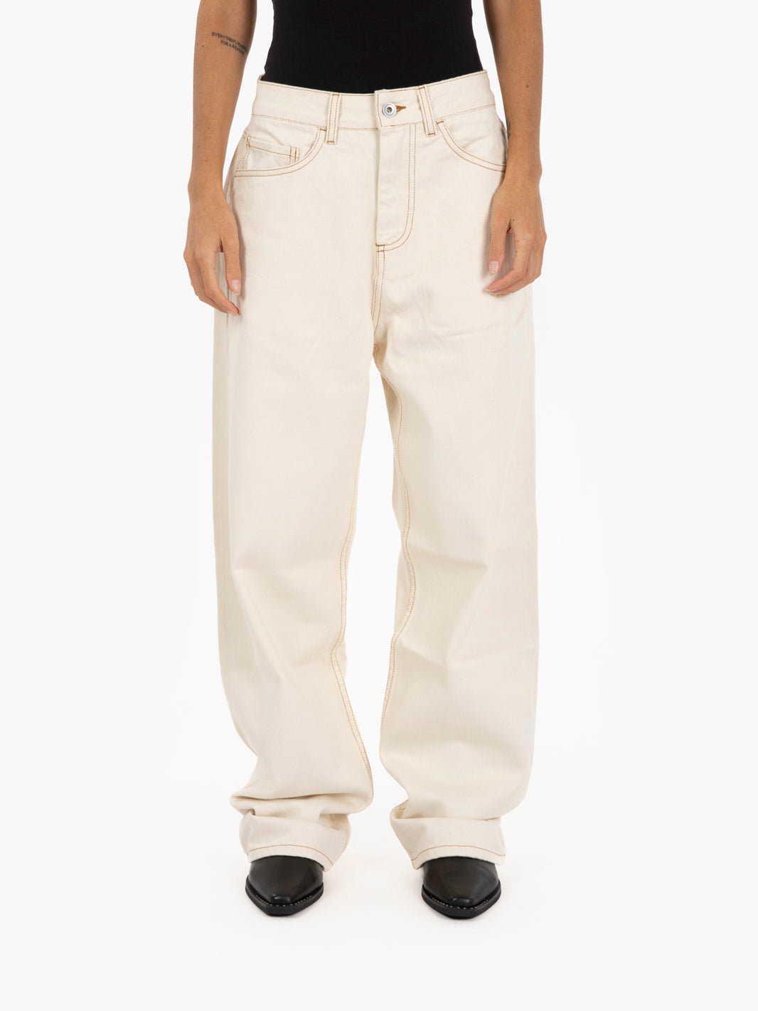 Ecru twill jeans
