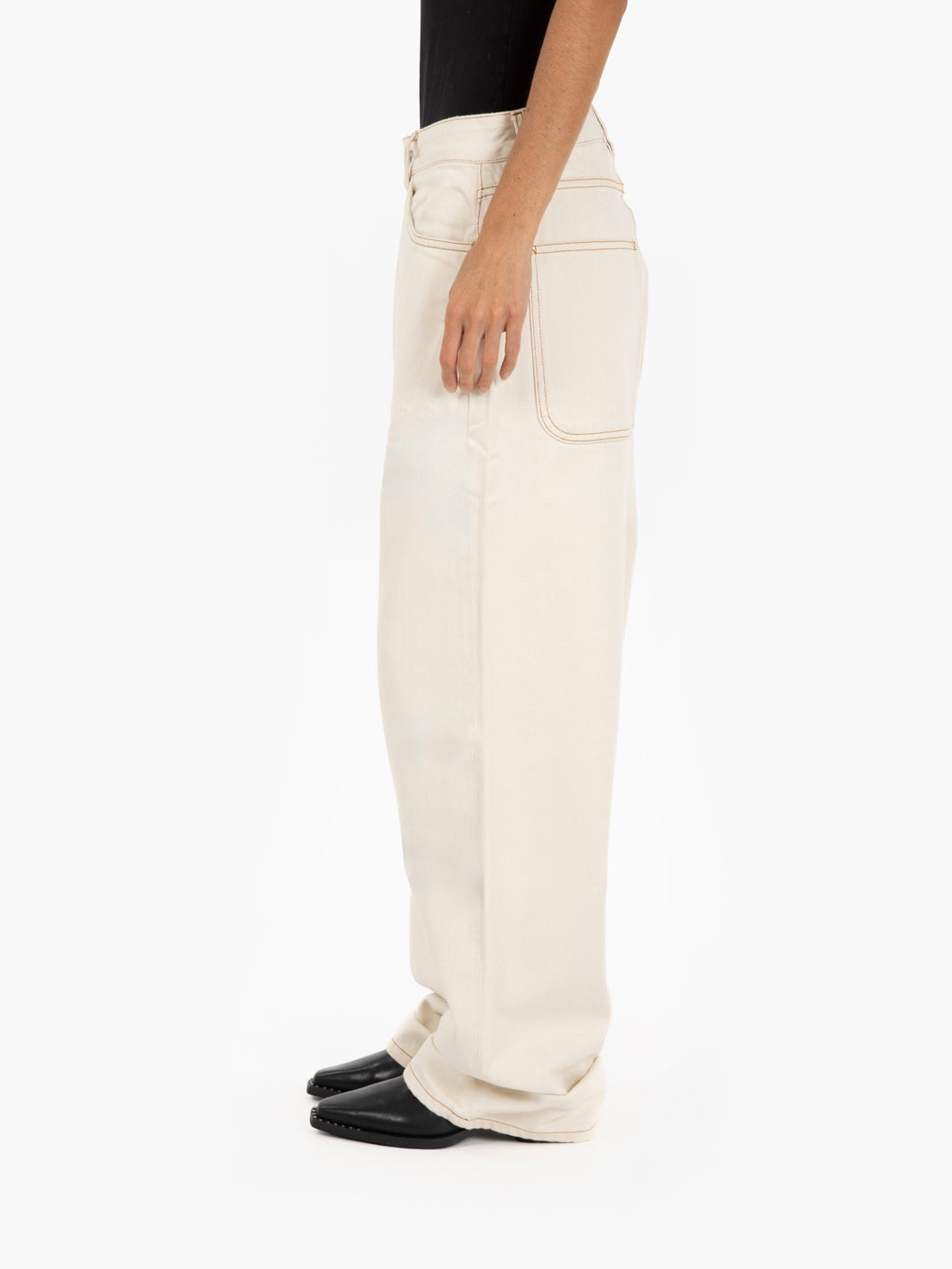 Ecru twill jeans