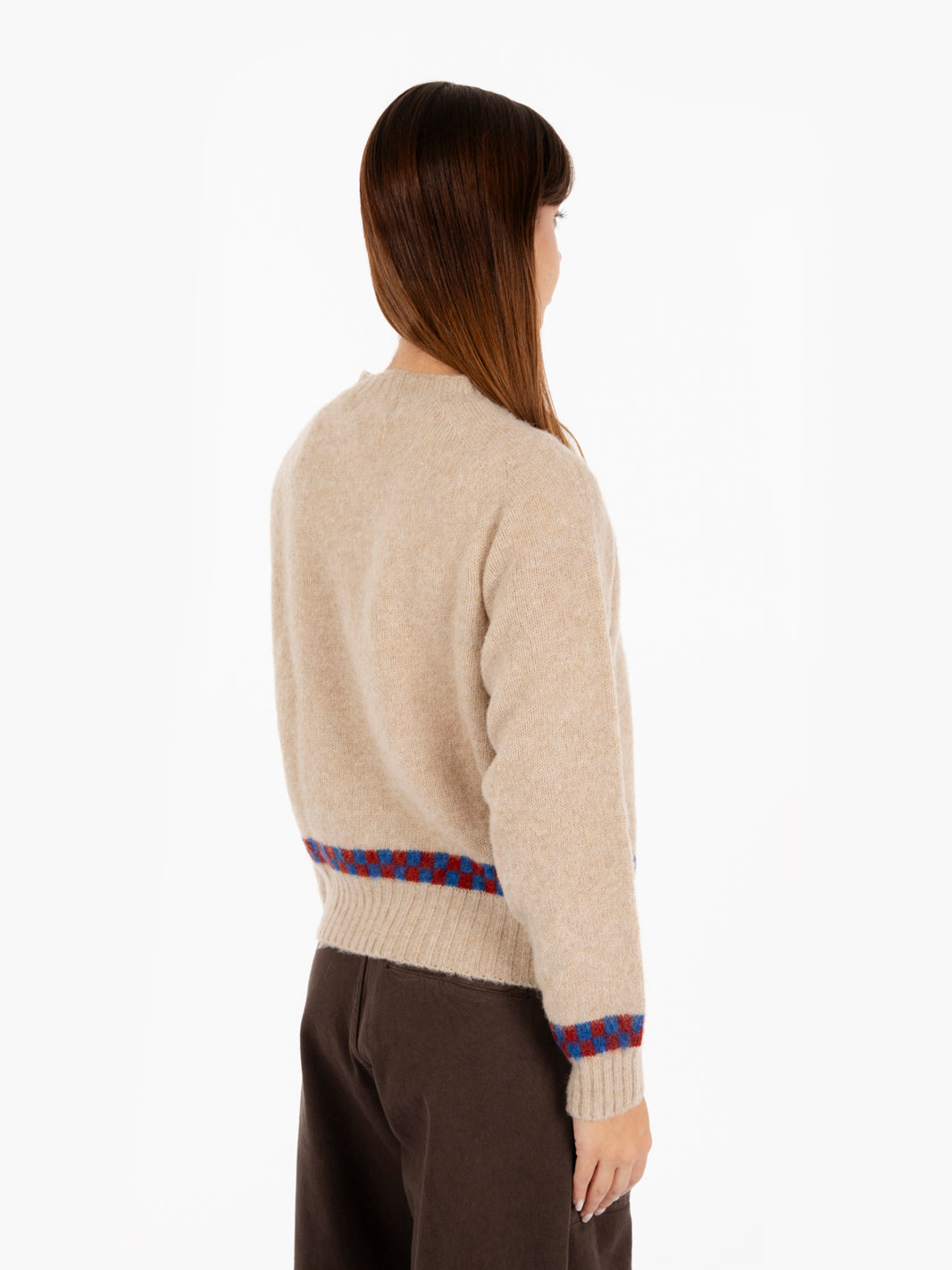 Jets Checker Sweater Ecru