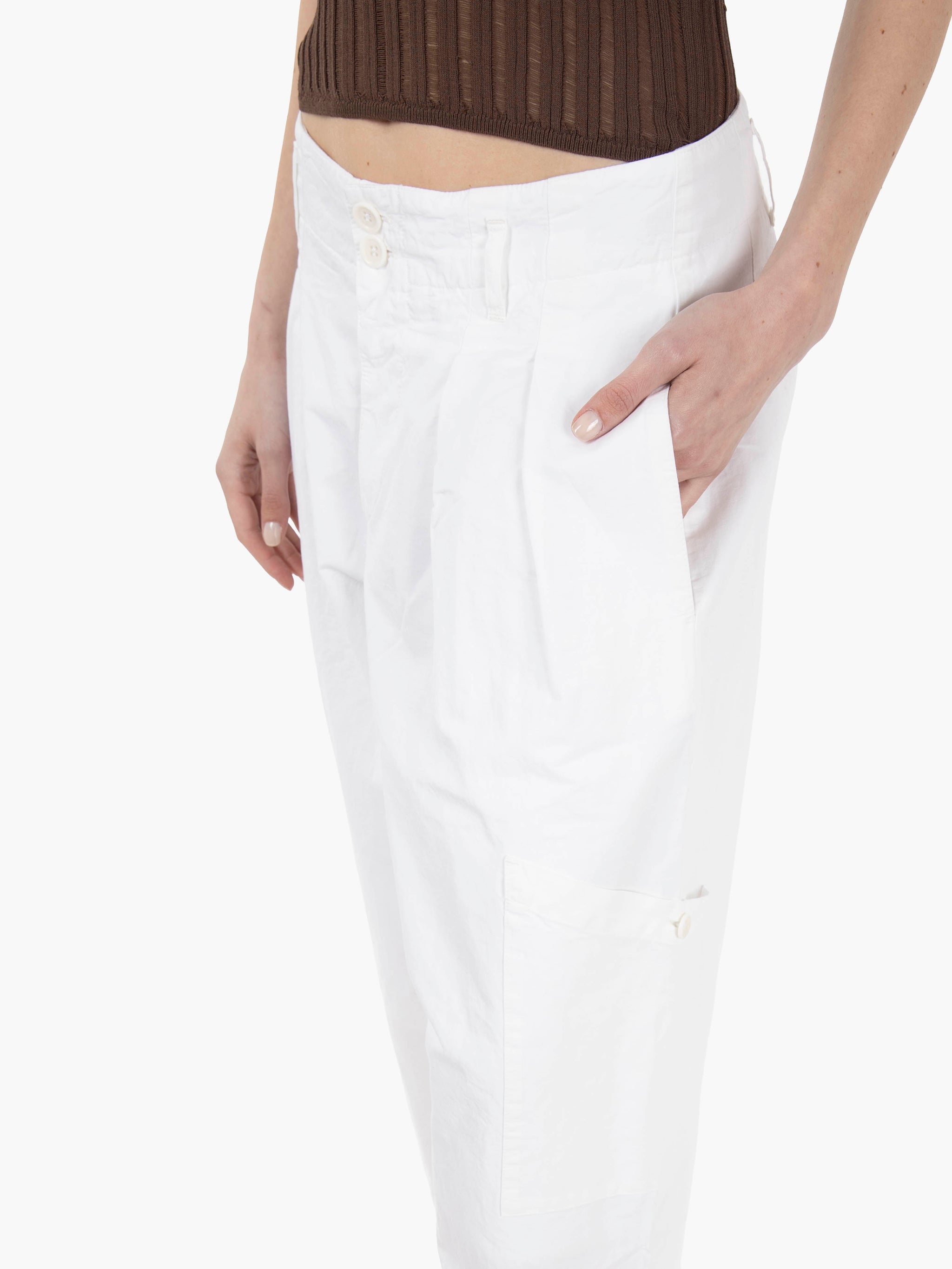 Pantaloni Grease white