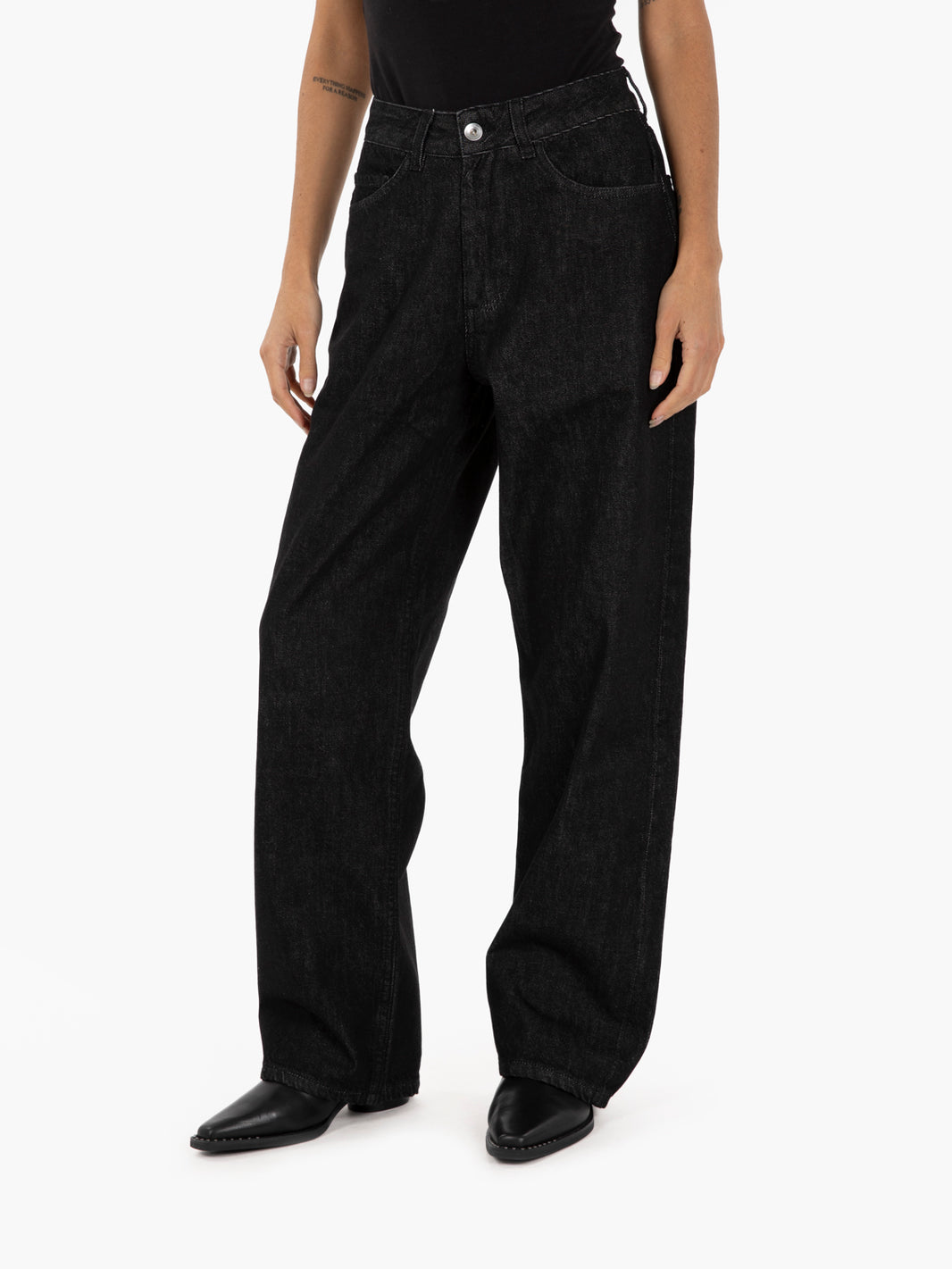 Black denim trousers