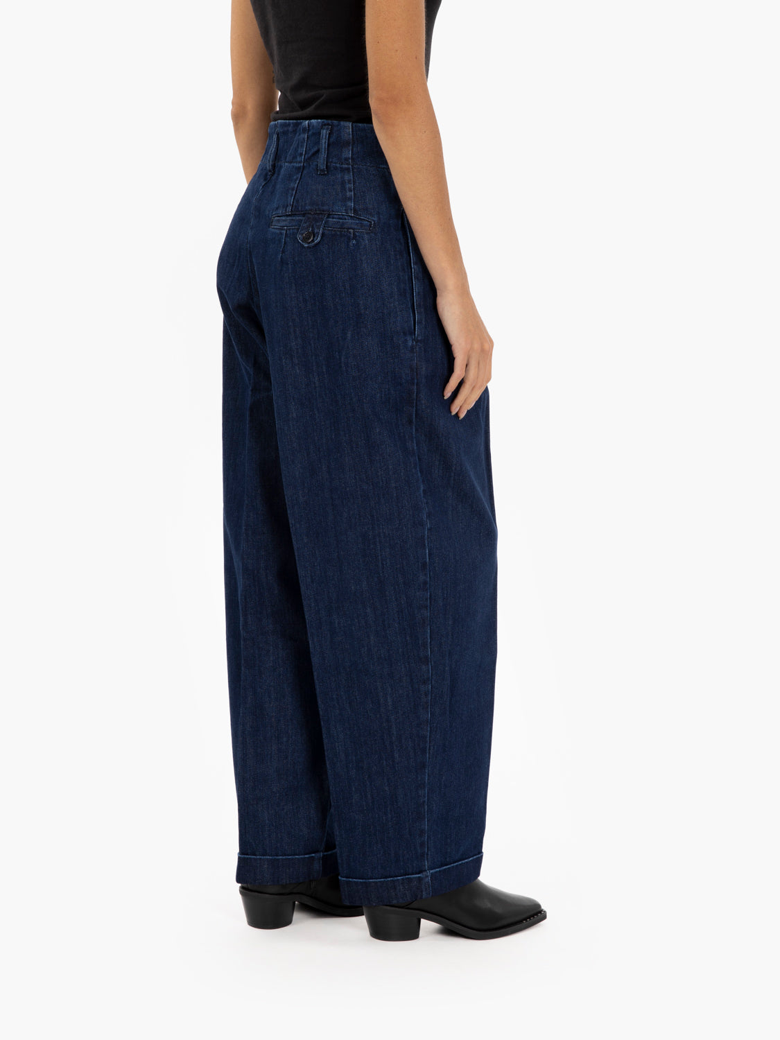 Keaton trousers with indigo pleats