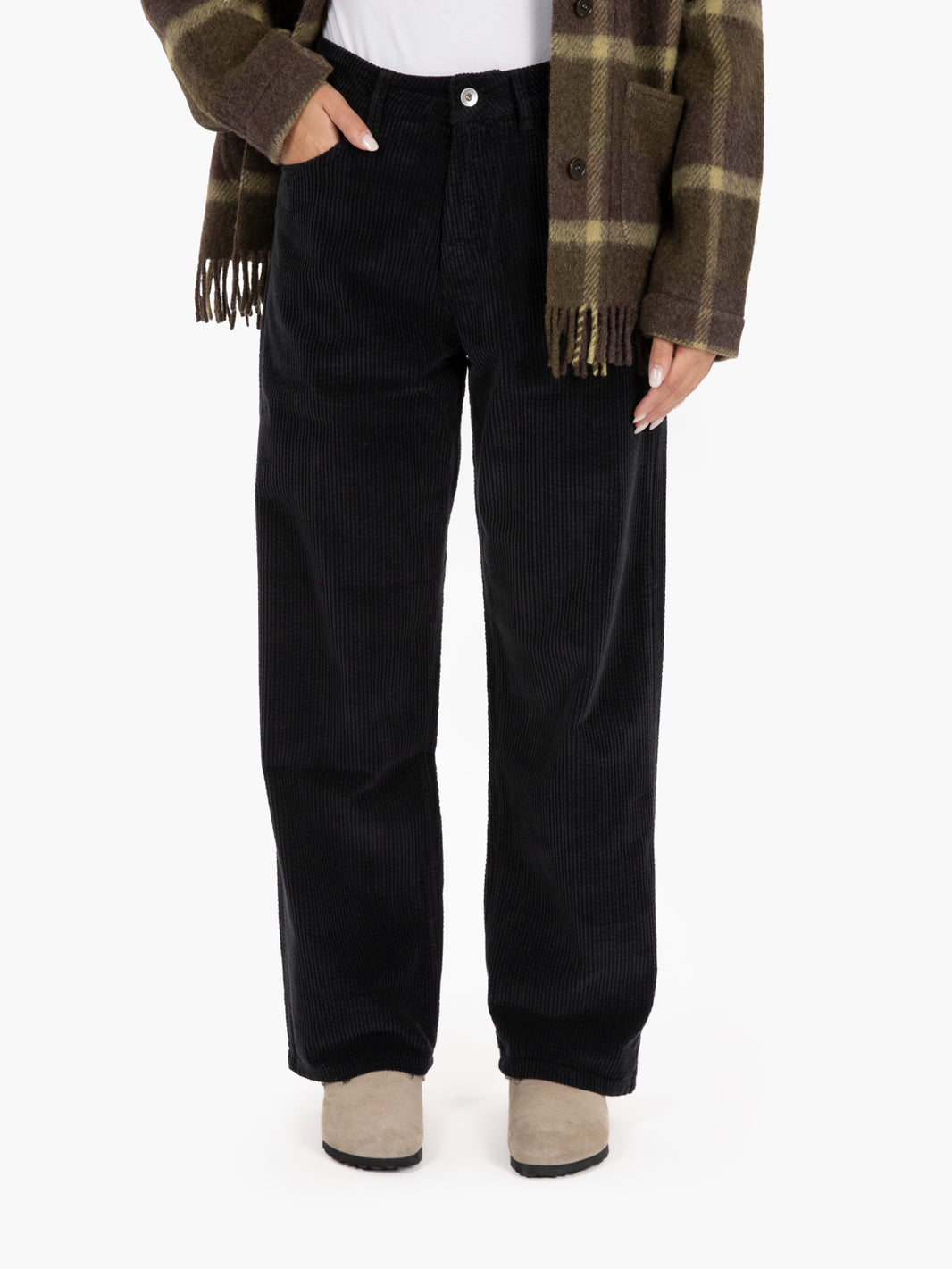 Silver Jean Corduroy Pants Black