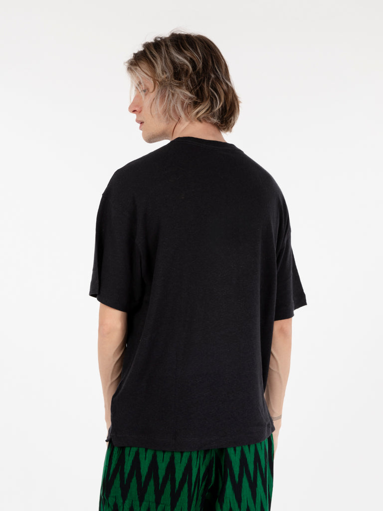 YMC - T-shirt lino e cotone nero