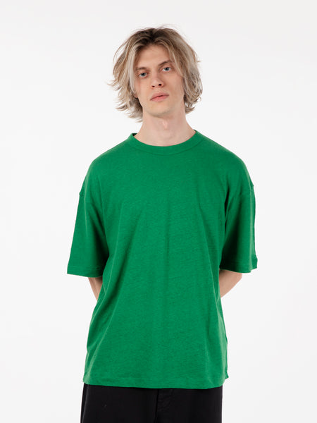 T-shirt lino e cotone verde