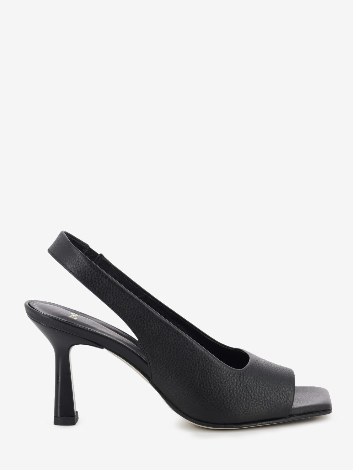 Sandali in pelle con tacco nero