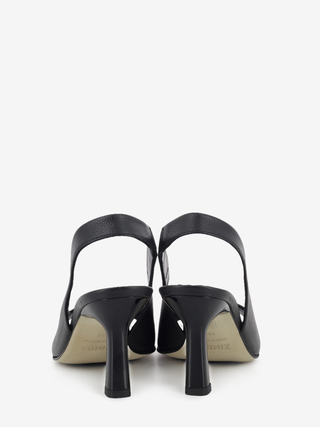 Sandali in pelle con tacco nero