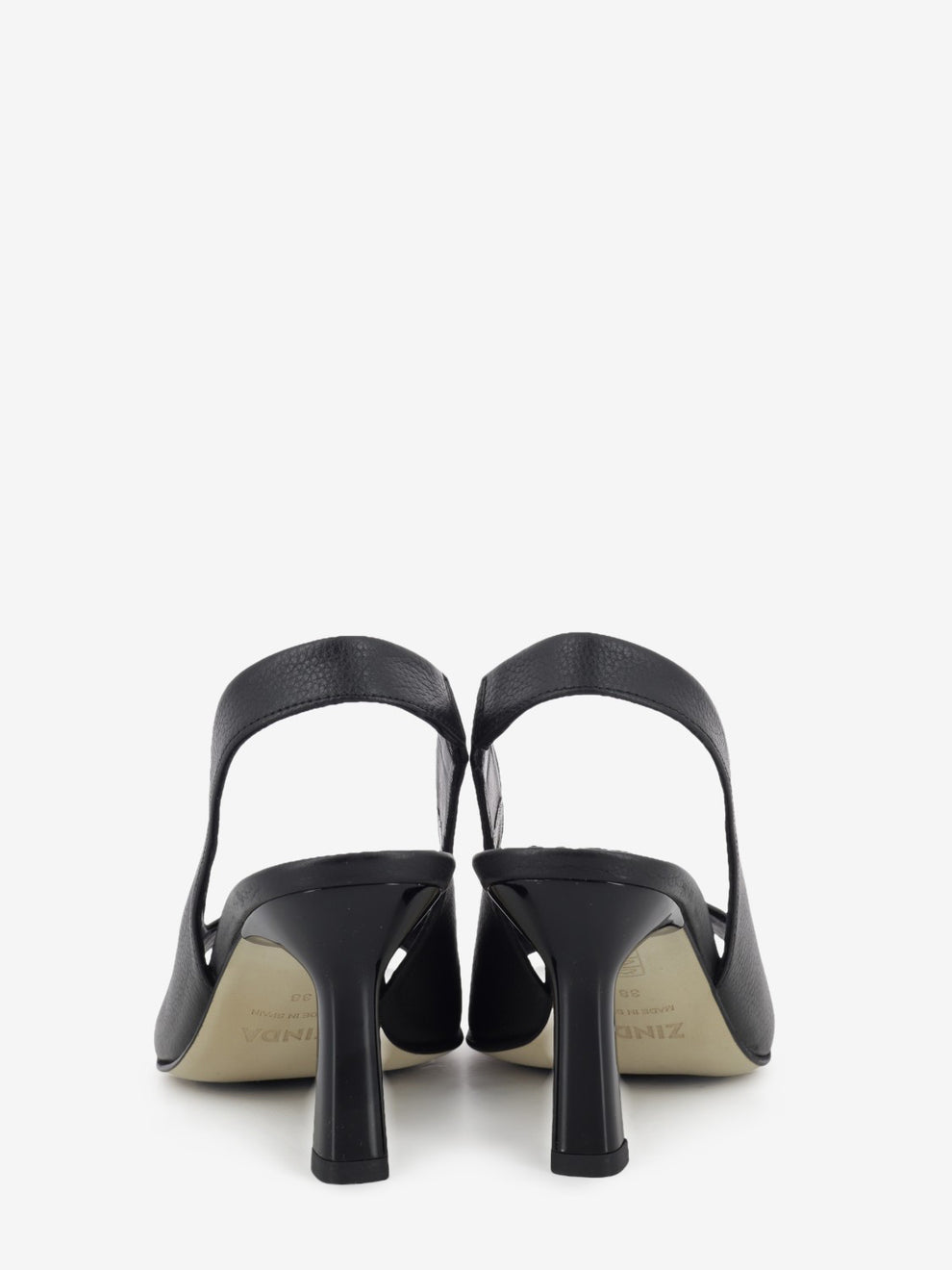 Sandali in pelle con tacco nero
