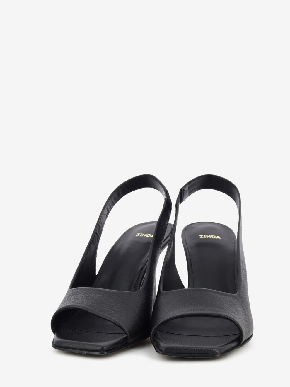 Sandali in pelle con tacco nero