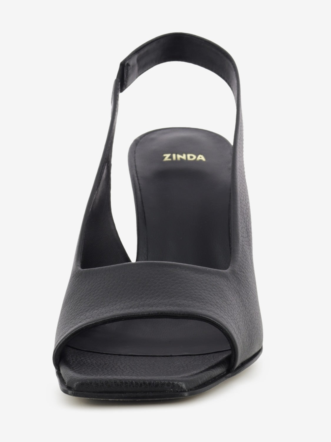 Sandali in pelle con tacco nero