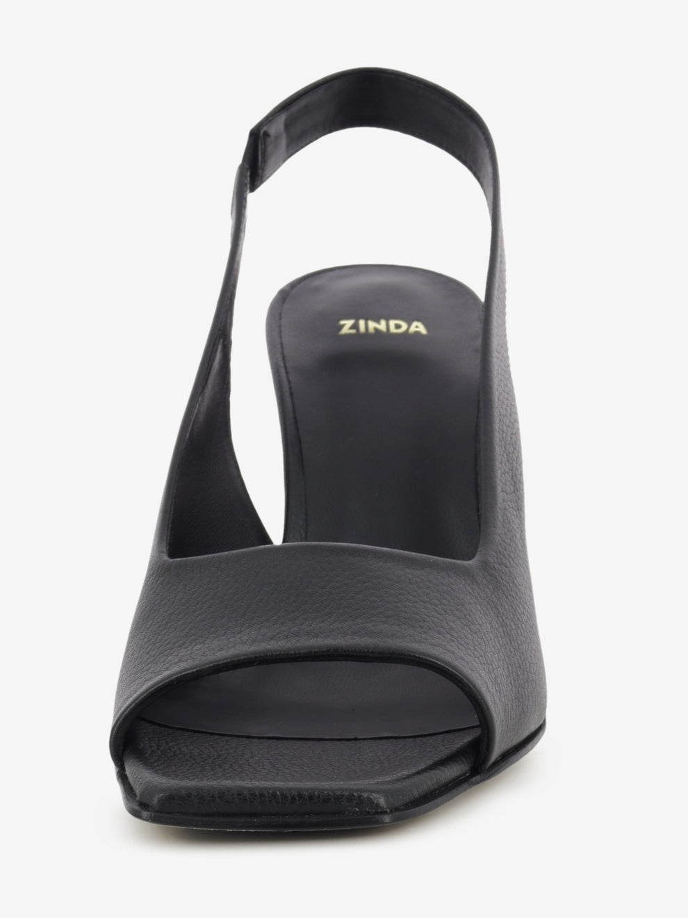 Sandali in pelle con tacco nero