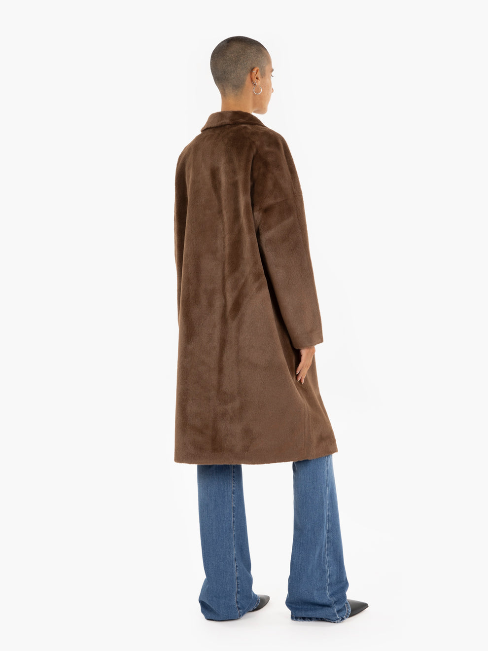 Dark brown faux fur coat
