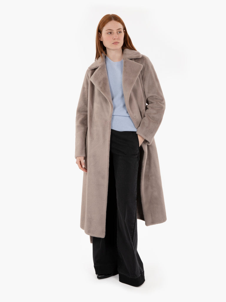 ZOE PARIS - Cappotto lungo con fusciacca Mimi grigio