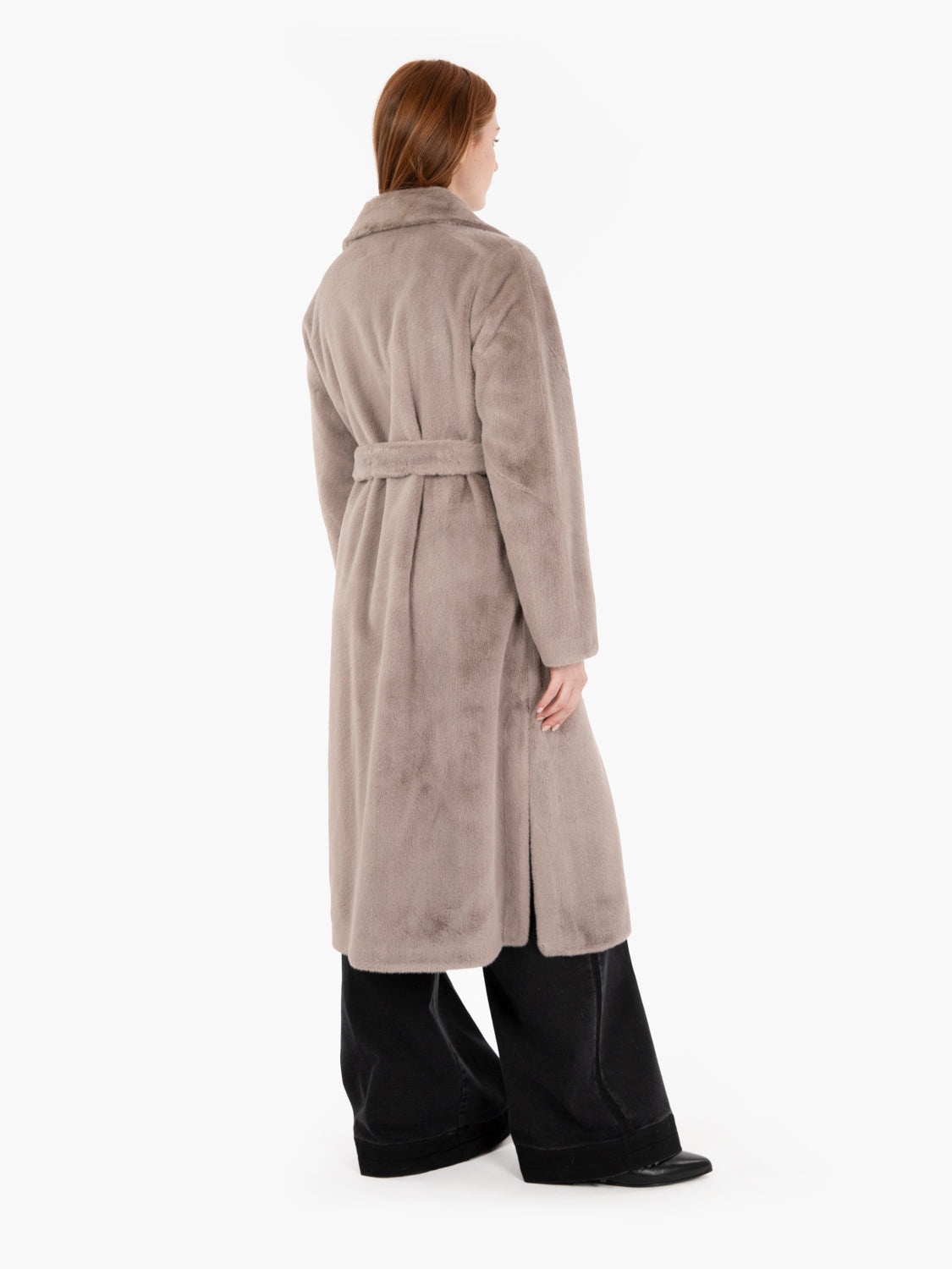 Cappotto lungo con fusciacca Mimi grigio