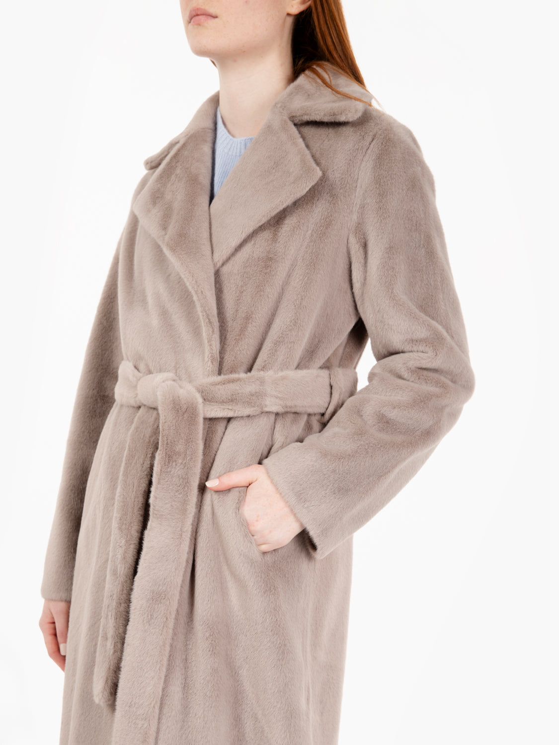 Cappotto lungo con fusciacca Mimi grigio