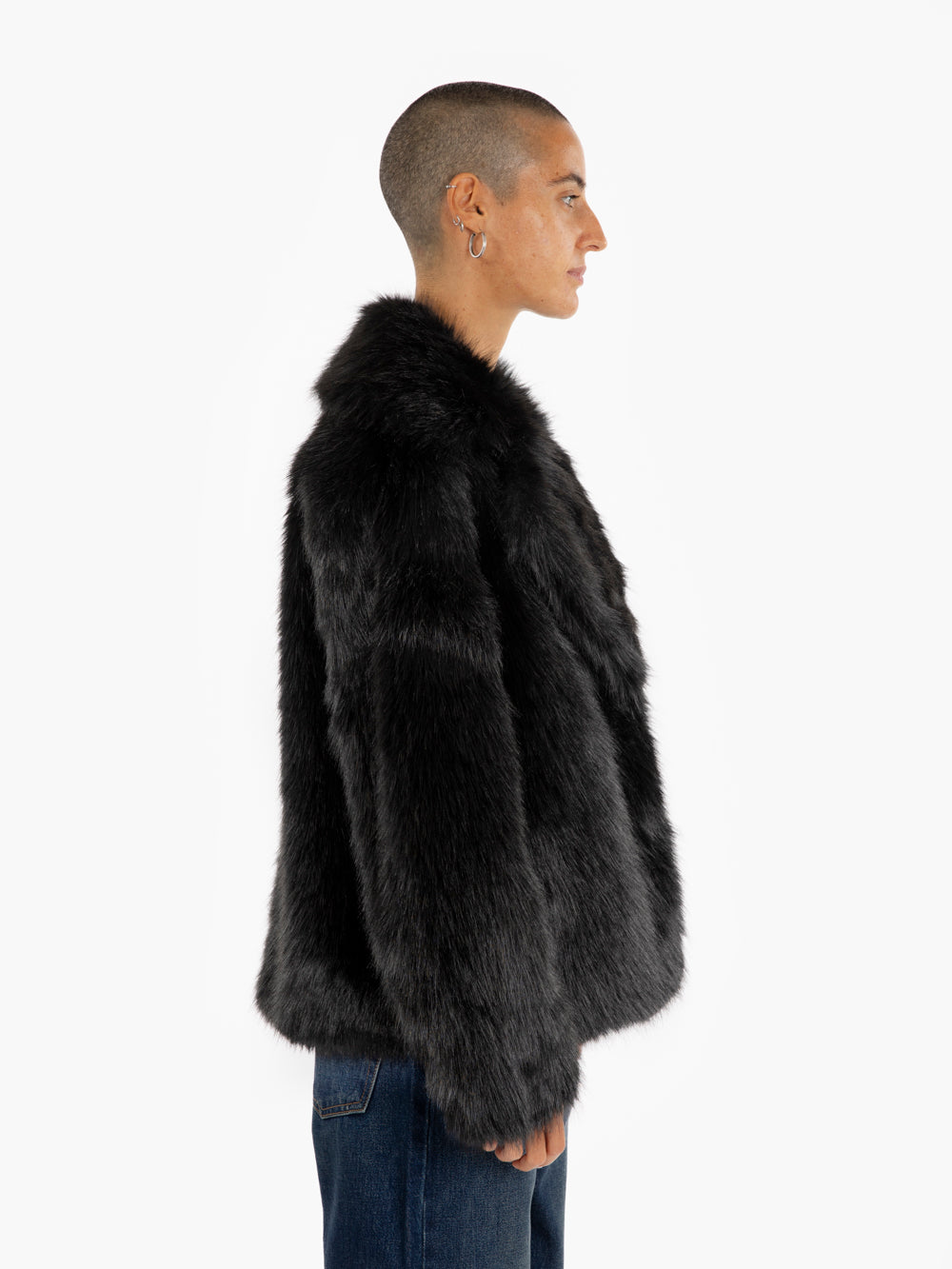 Short black eco fur