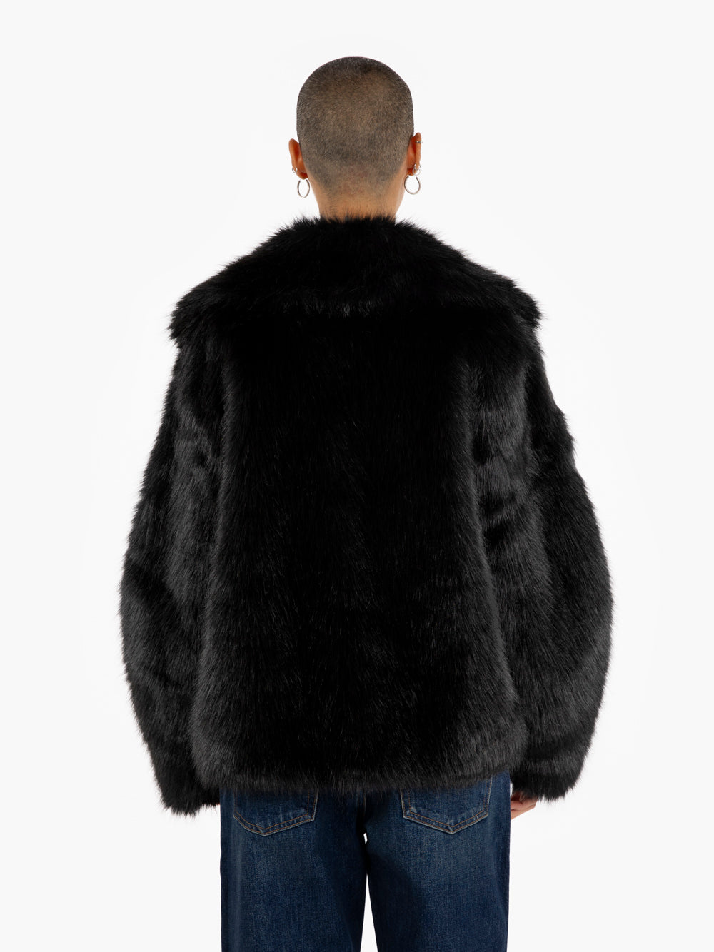 Short black eco fur