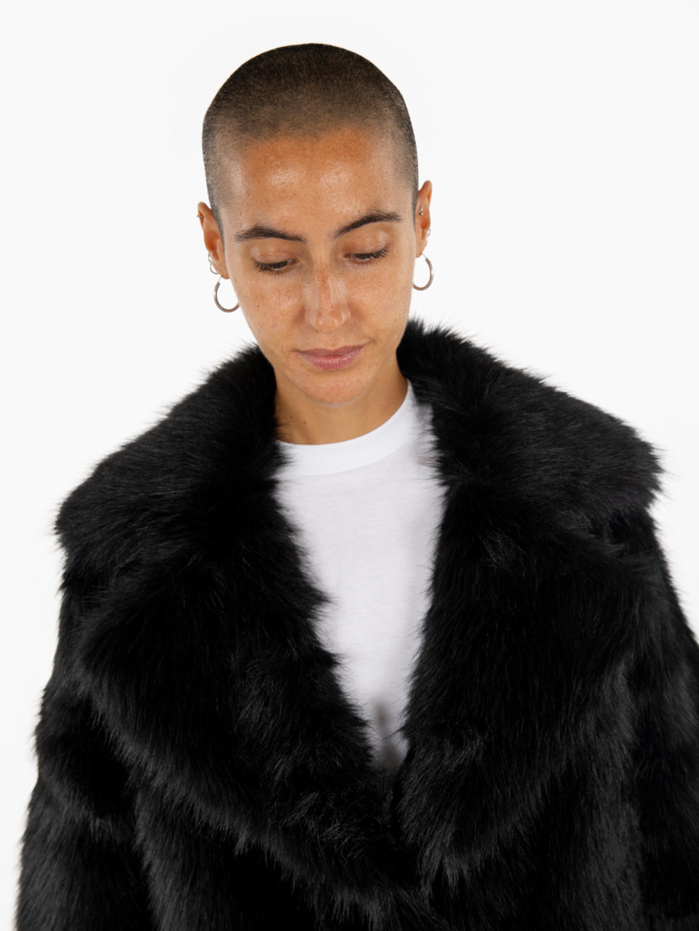 Short black eco fur