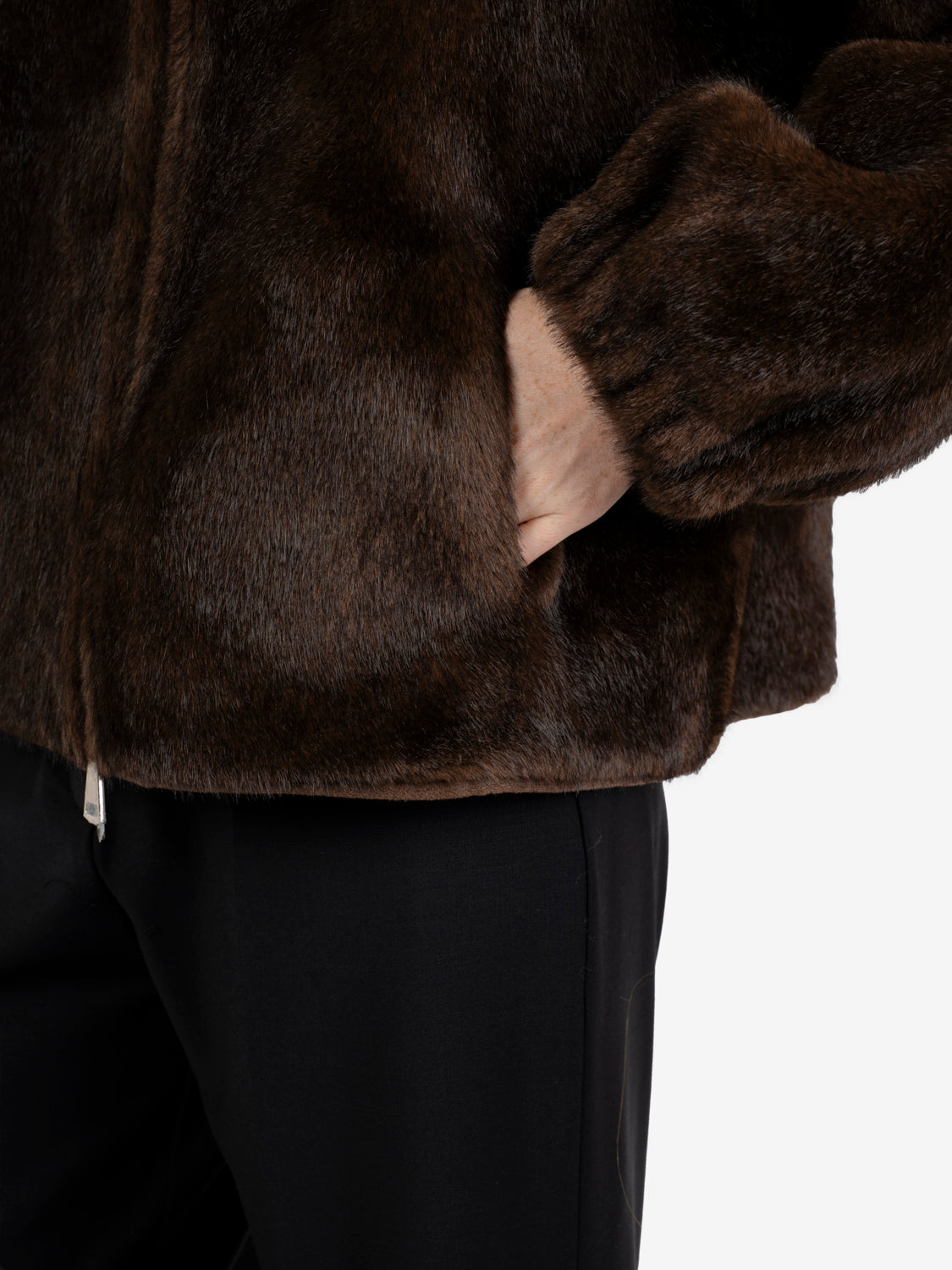 FUDGE MINK COAT WITH COLLAR 612-MINK_041