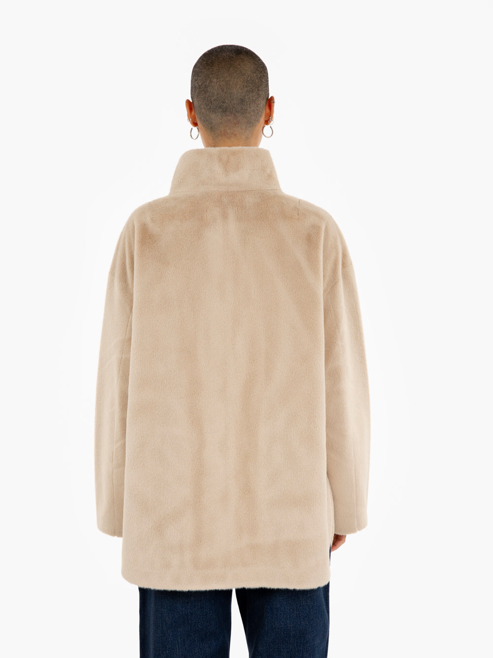 Sand faux fur jacket