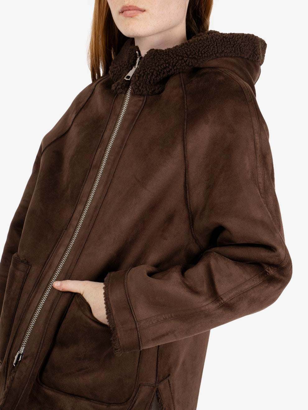 Giacca reversibile con cappuccio marrone