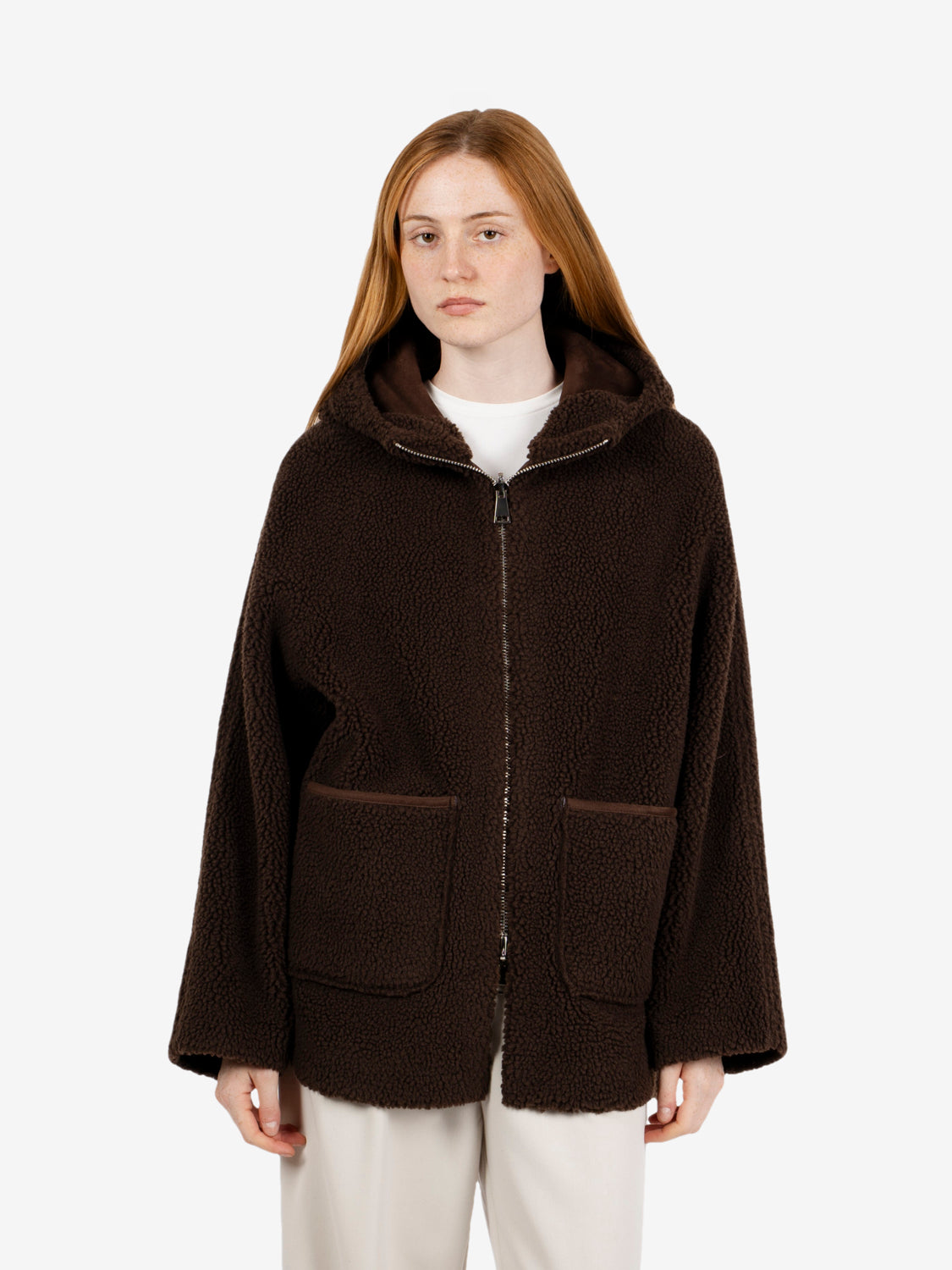 Giacca reversibile con cappuccio marrone