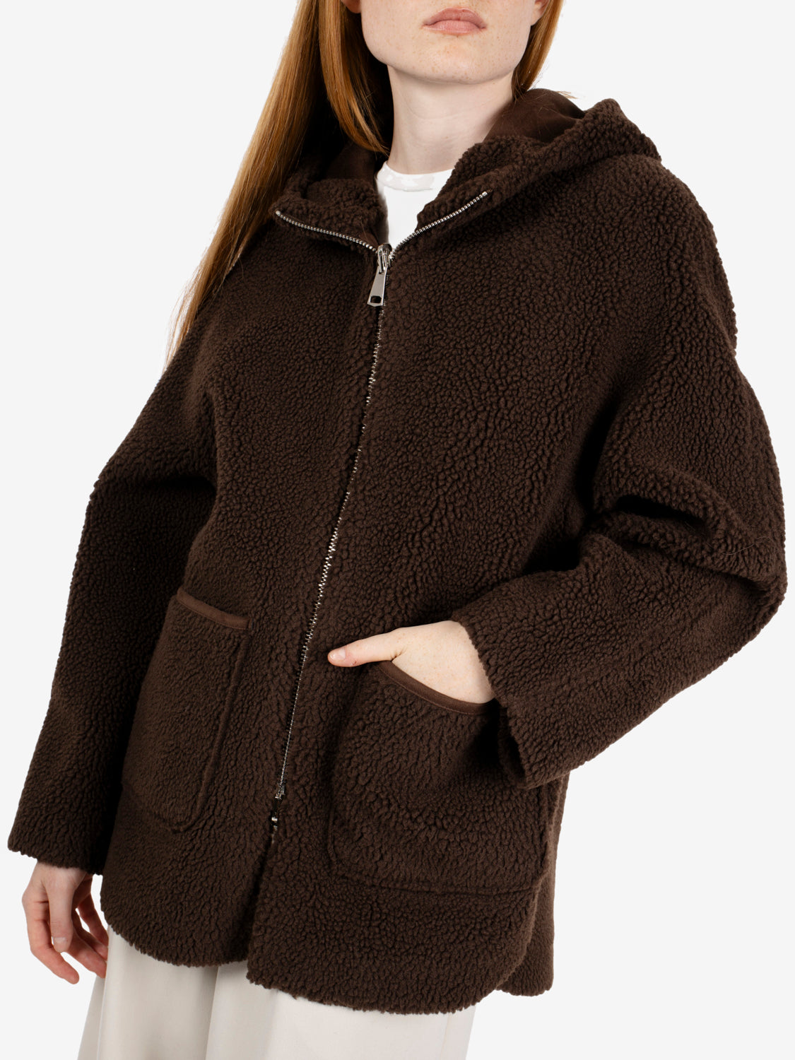 Giacca reversibile con cappuccio marrone