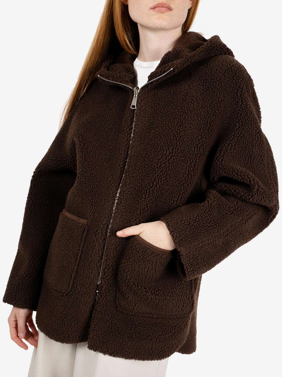Giacca reversibile con cappuccio marrone