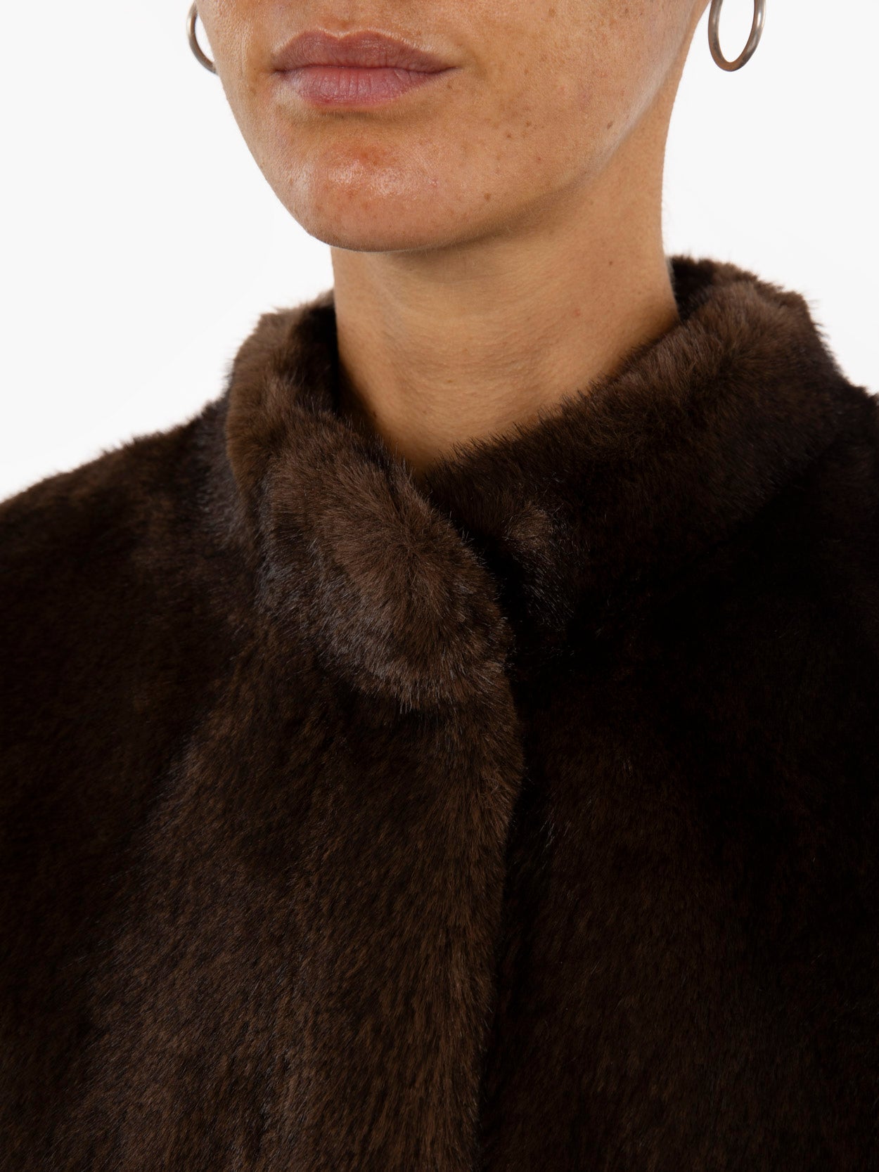 Dark brown faux fur vest