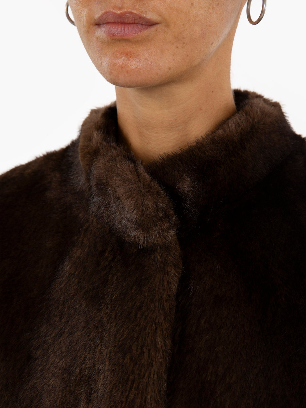 Dark brown faux fur vest