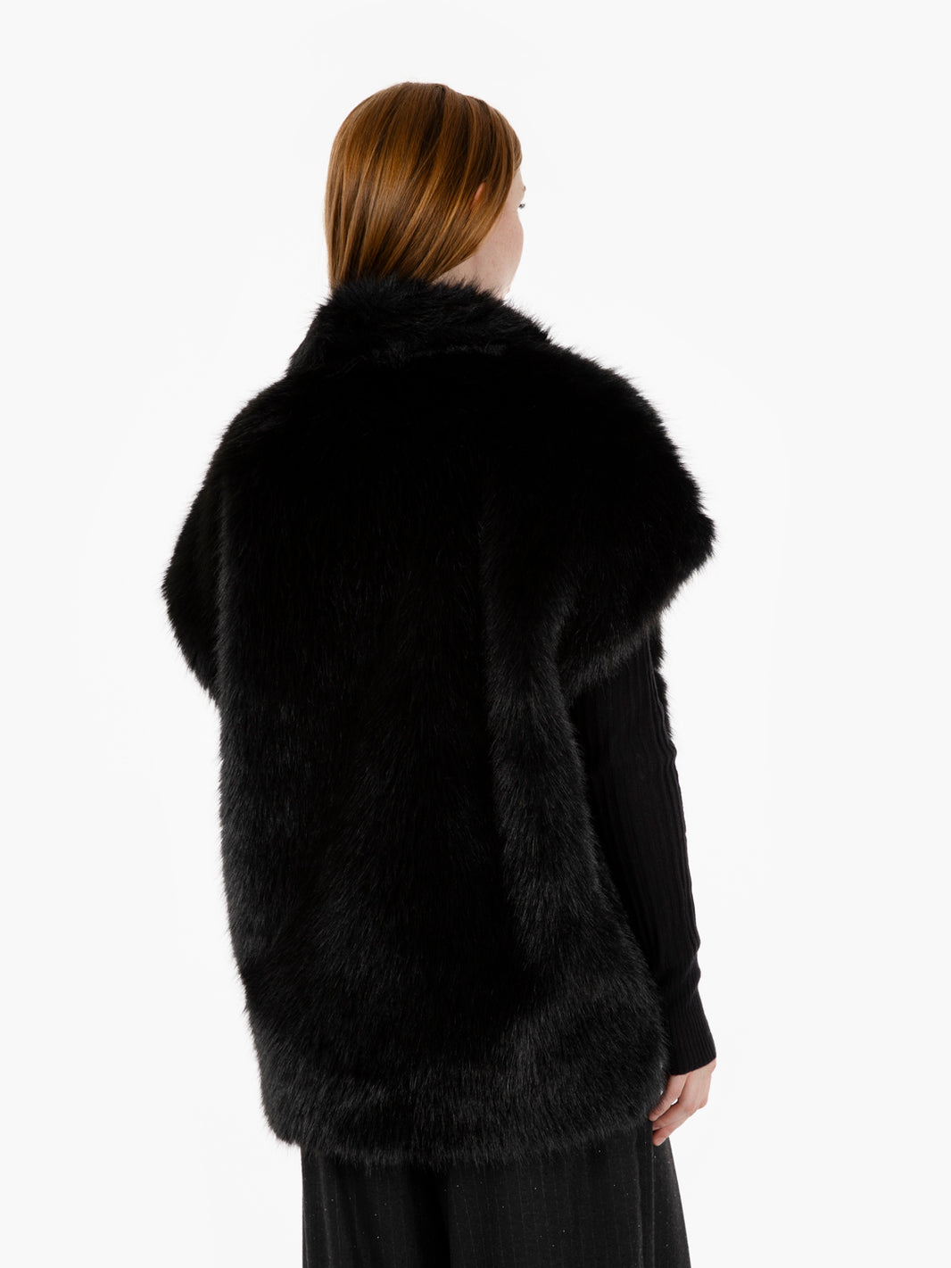 Gilet in ecopelliccia nera