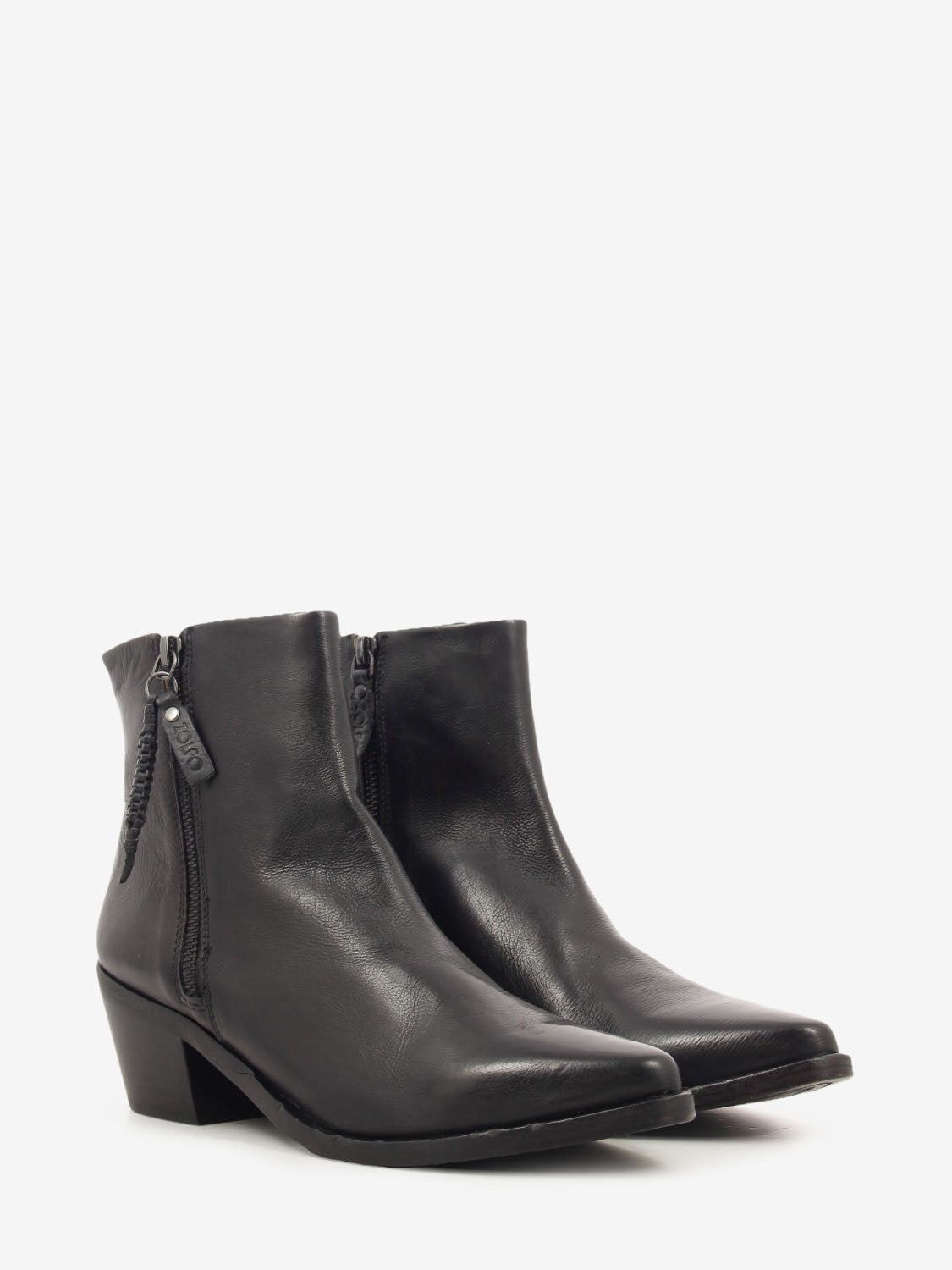 Tronchetto texano doppia zip black