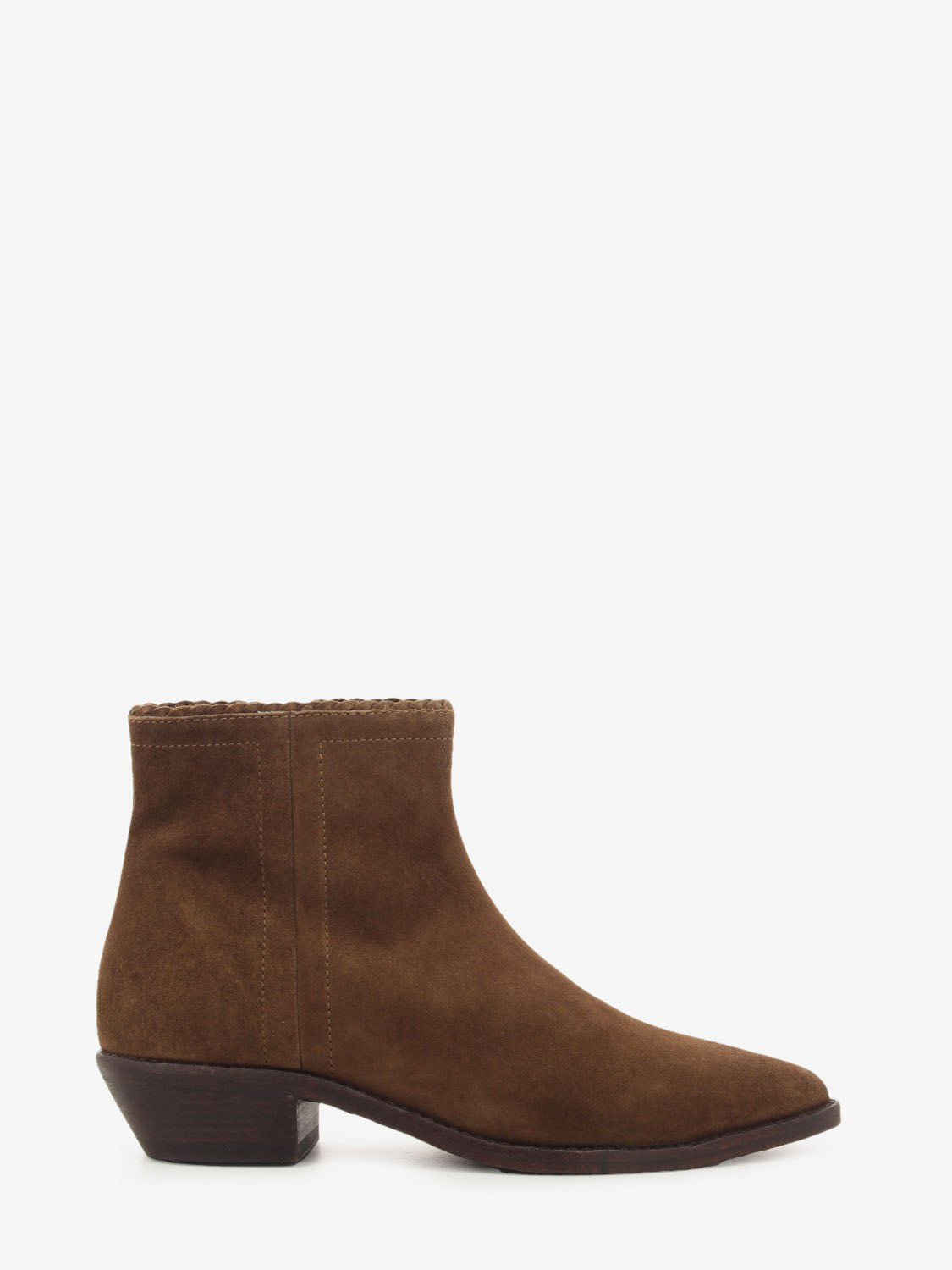 Tronchetto texano in suede brown