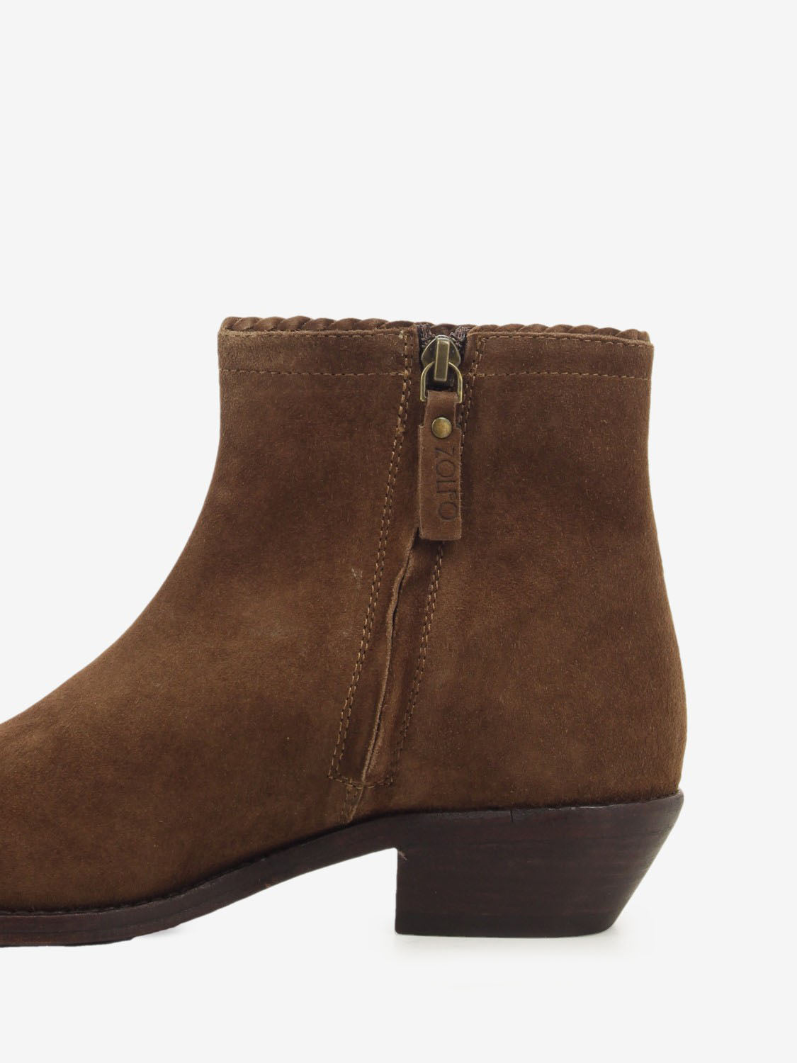 Tronchetto texano in suede brown