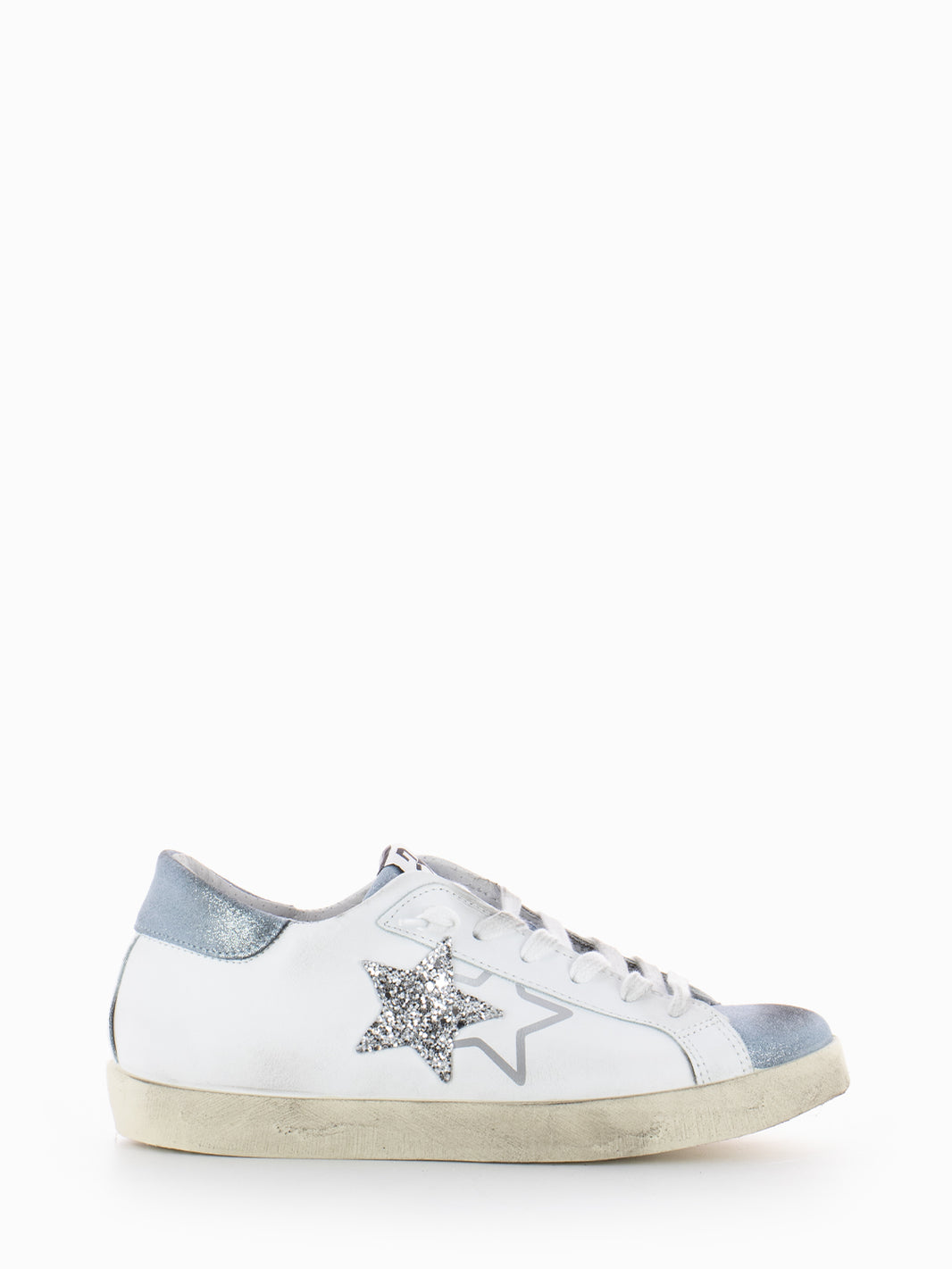 Low sneakers white / light blue crust