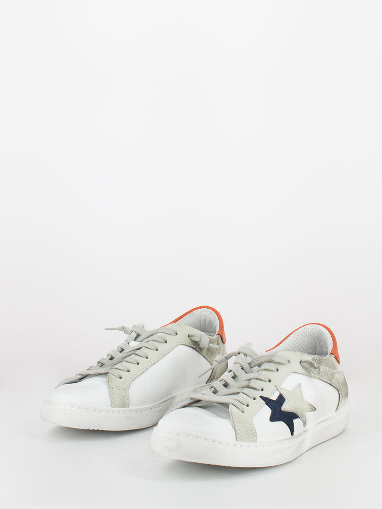 2STAR - Sneakers low bianco / ghiaccio / arancio