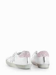 2STAR - Sneakers low bianco / laminato argento / glitter rosa