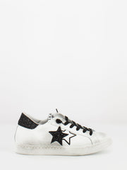 2STAR - Sneakers low bianco / nero glitter