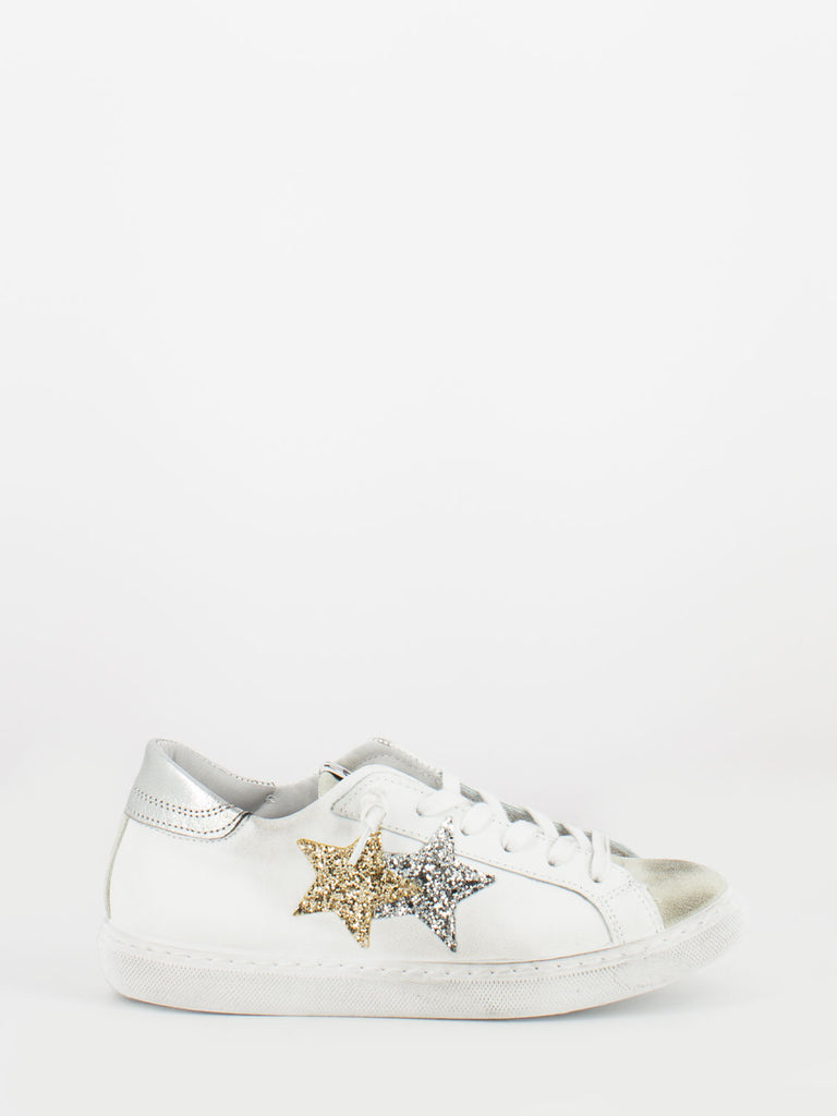 2STAR - Sneakers low bianco / oro / argento
