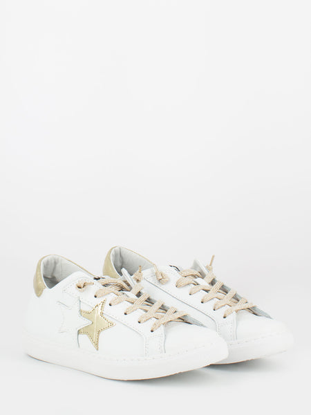 Sneakers low bianco / oro cocco